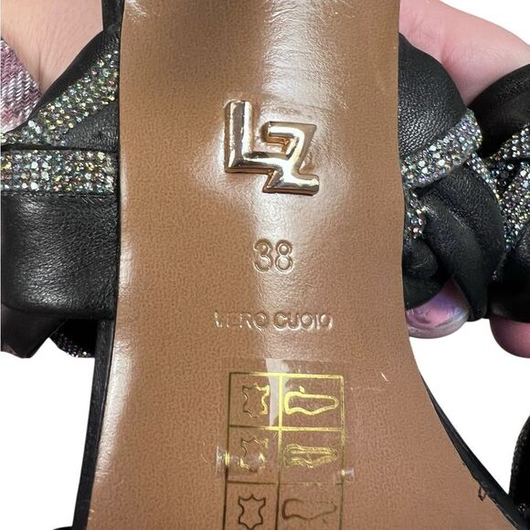 Lola Cruz Anthropologie leather weave strap heels size 38 - Picture 5 of 5